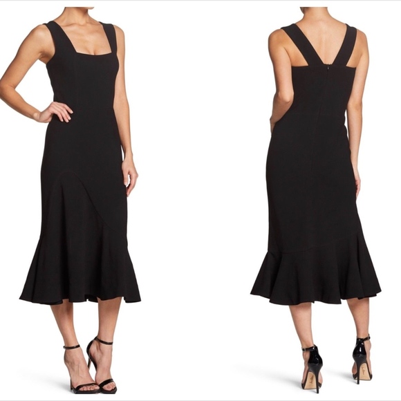 monica tea length trumpet dress